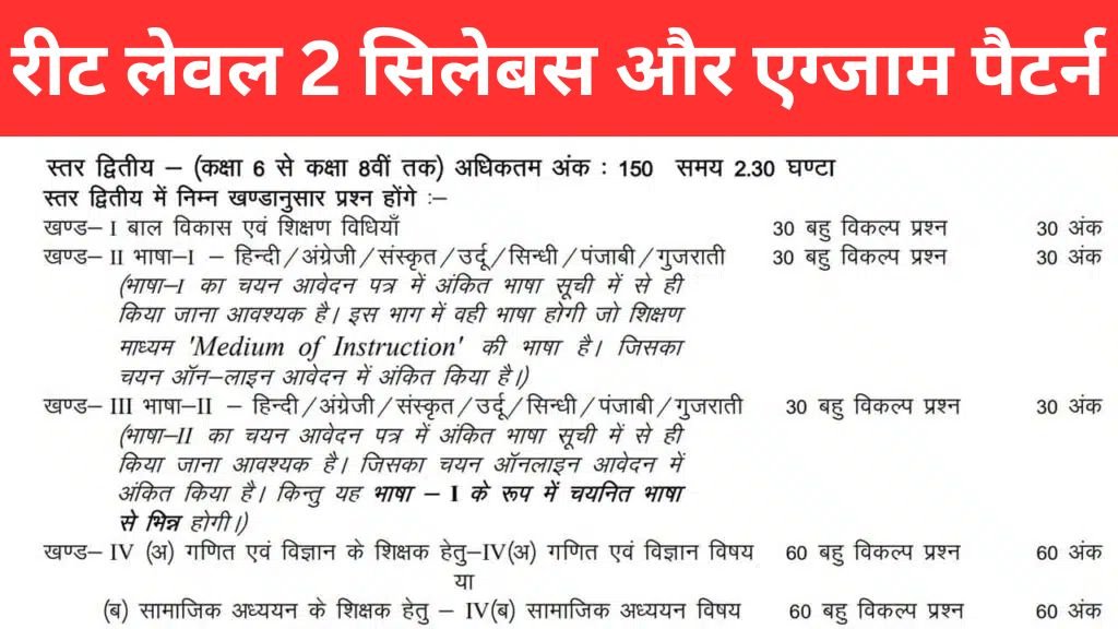 REET Level 2 Syllabus 2024: राजस्थान रीट लेवल दो सिलेबस और एग्जाम पैटर्न जारी यहां से चेक करें