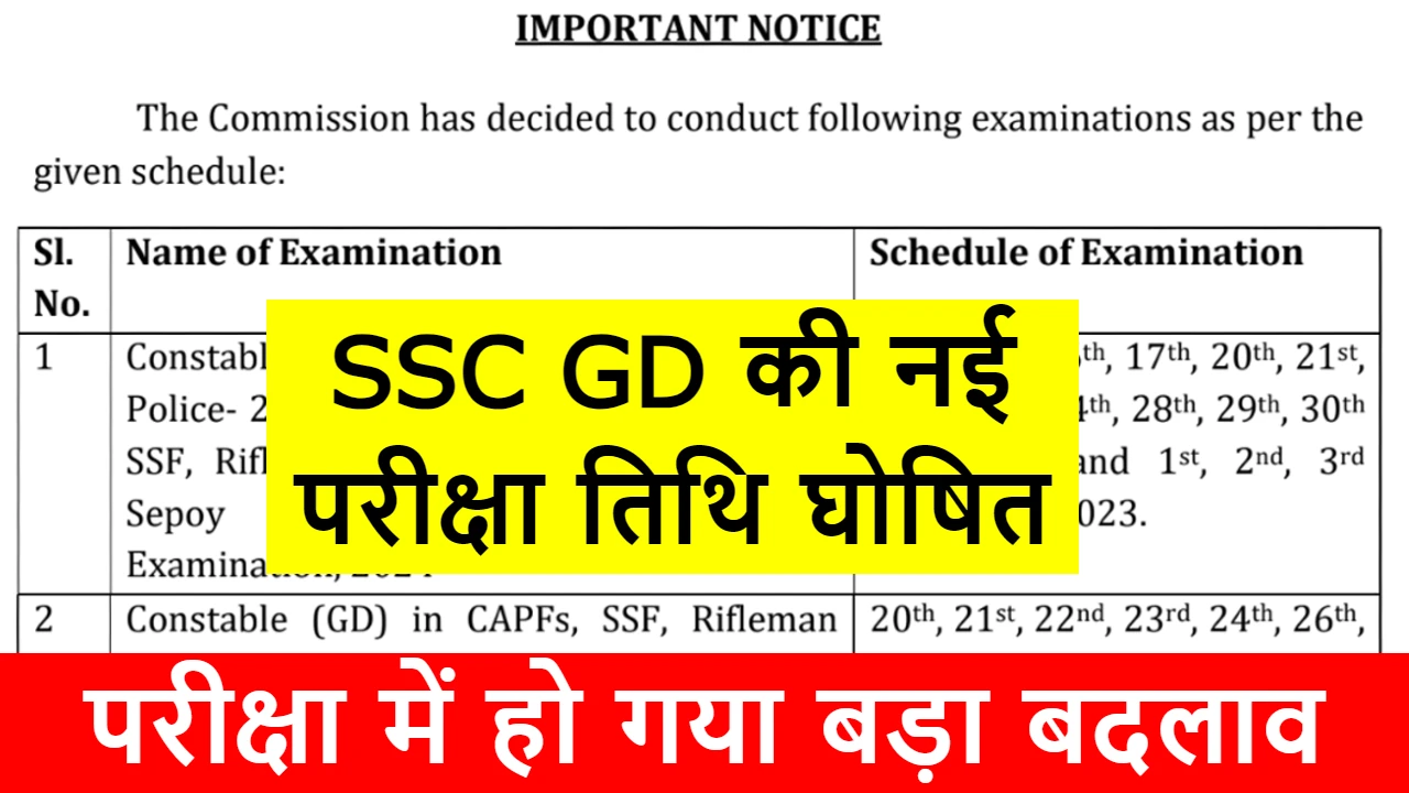 SSC GD Exam Calendar: एसएससी जीडी एक्जाम डेट कैलेण्डर जारी यहां से चेक करें